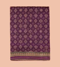 Purple Tussar Printed Saree1