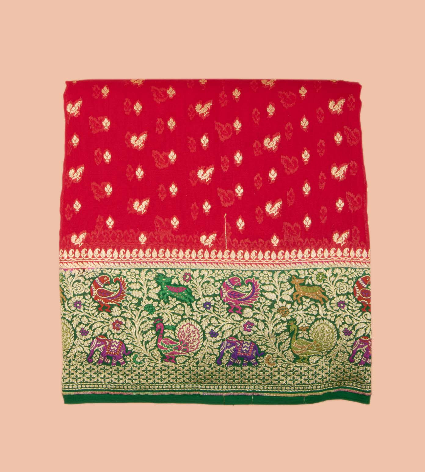 Red Banaras Georgette Saree1