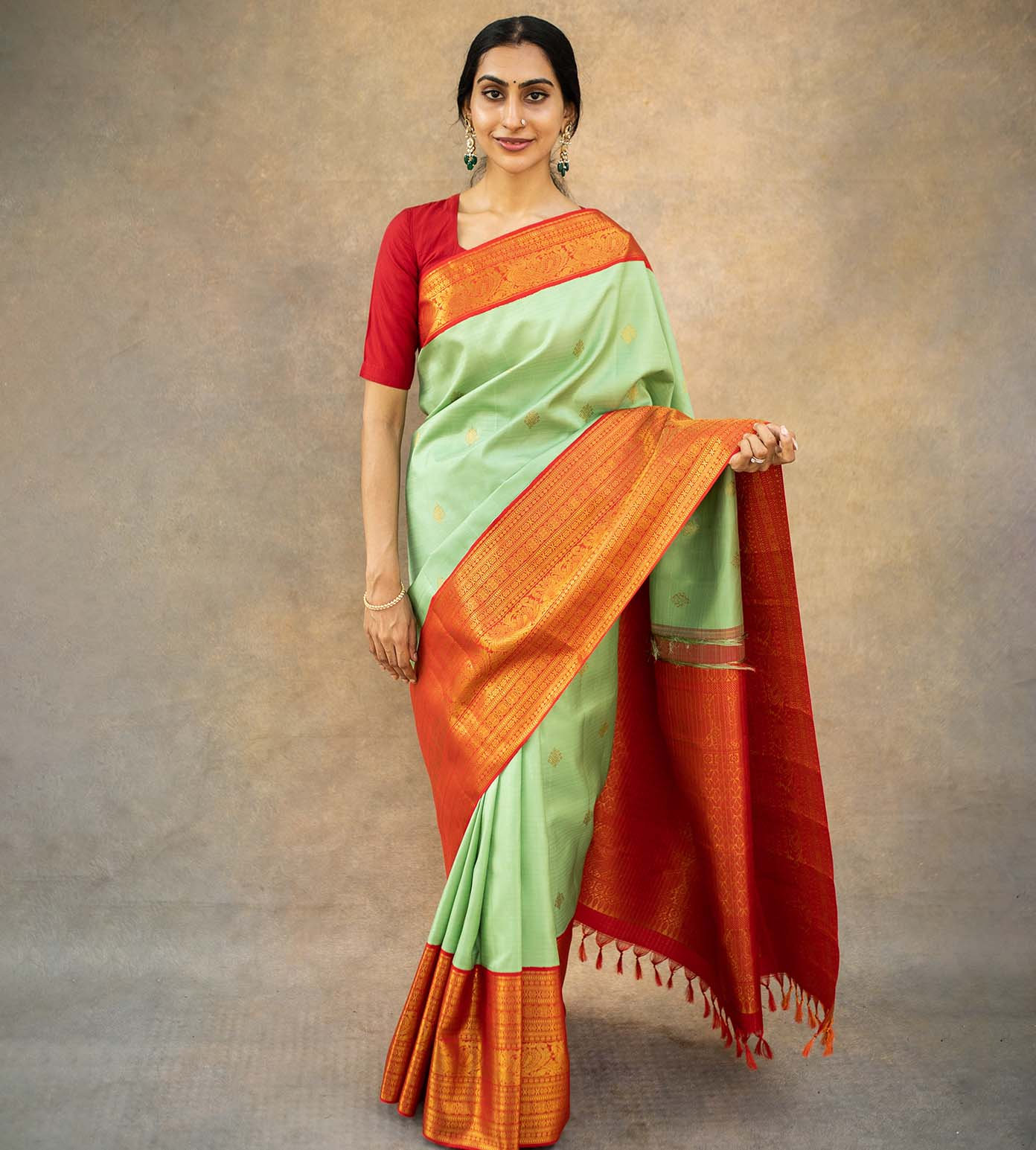 Light Green Kanchipuram Silk Saree