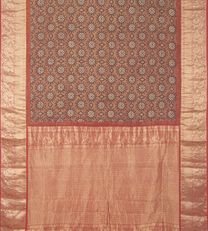Rust Red Ajrakh Kanchipuram Silk Saree3