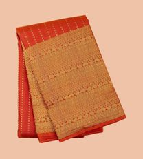 Vermillion Red Kanchipuram Silk Saree1