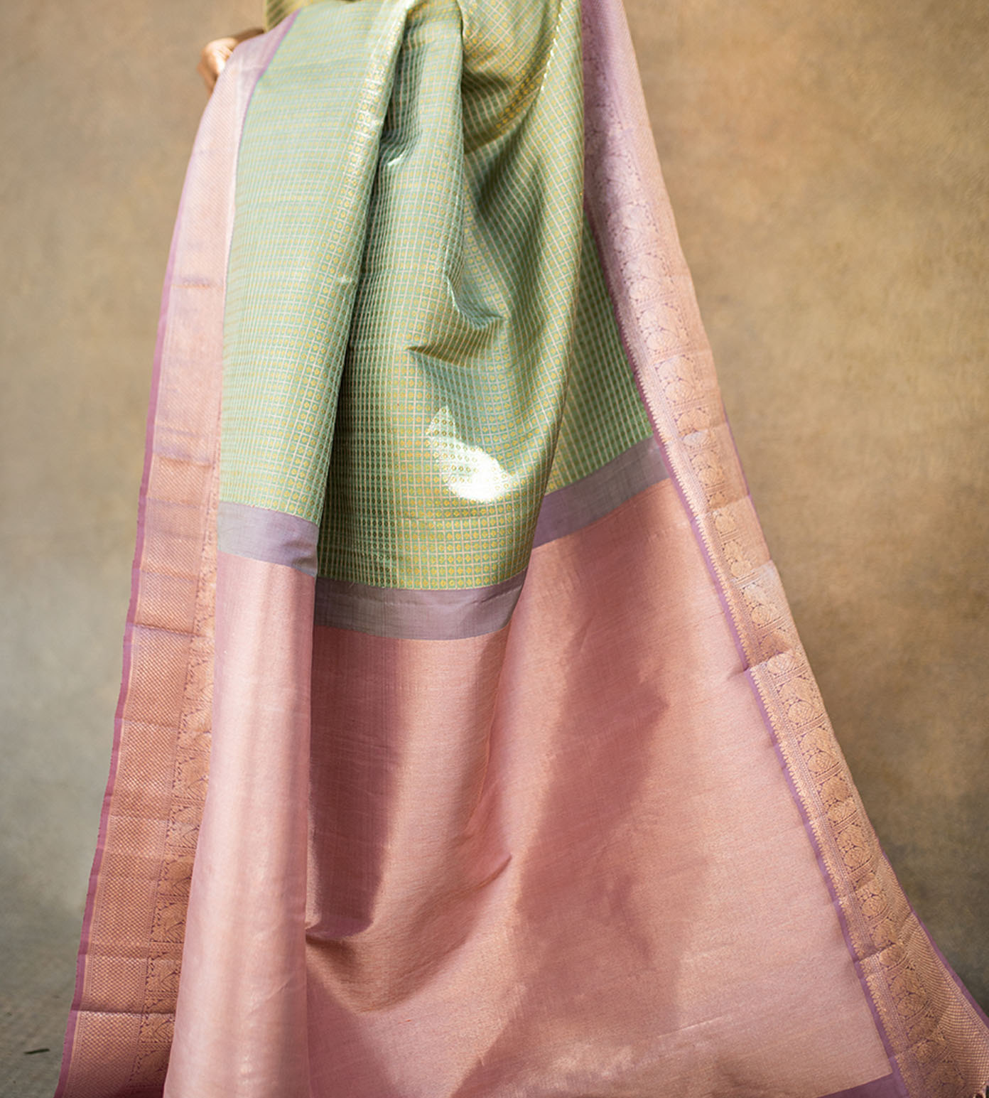 Pastel Green Kanchipuram Silk Saree