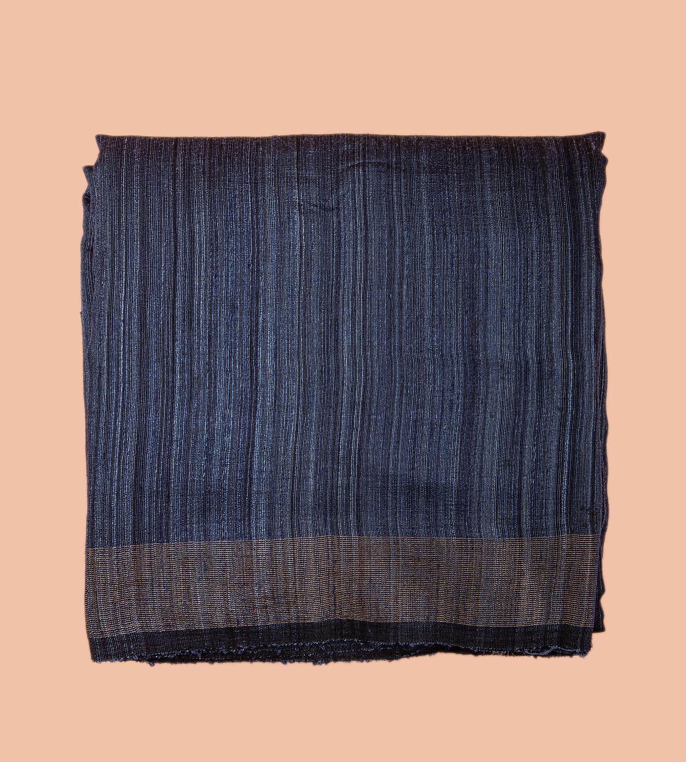Navy Blue Tussar Saree1