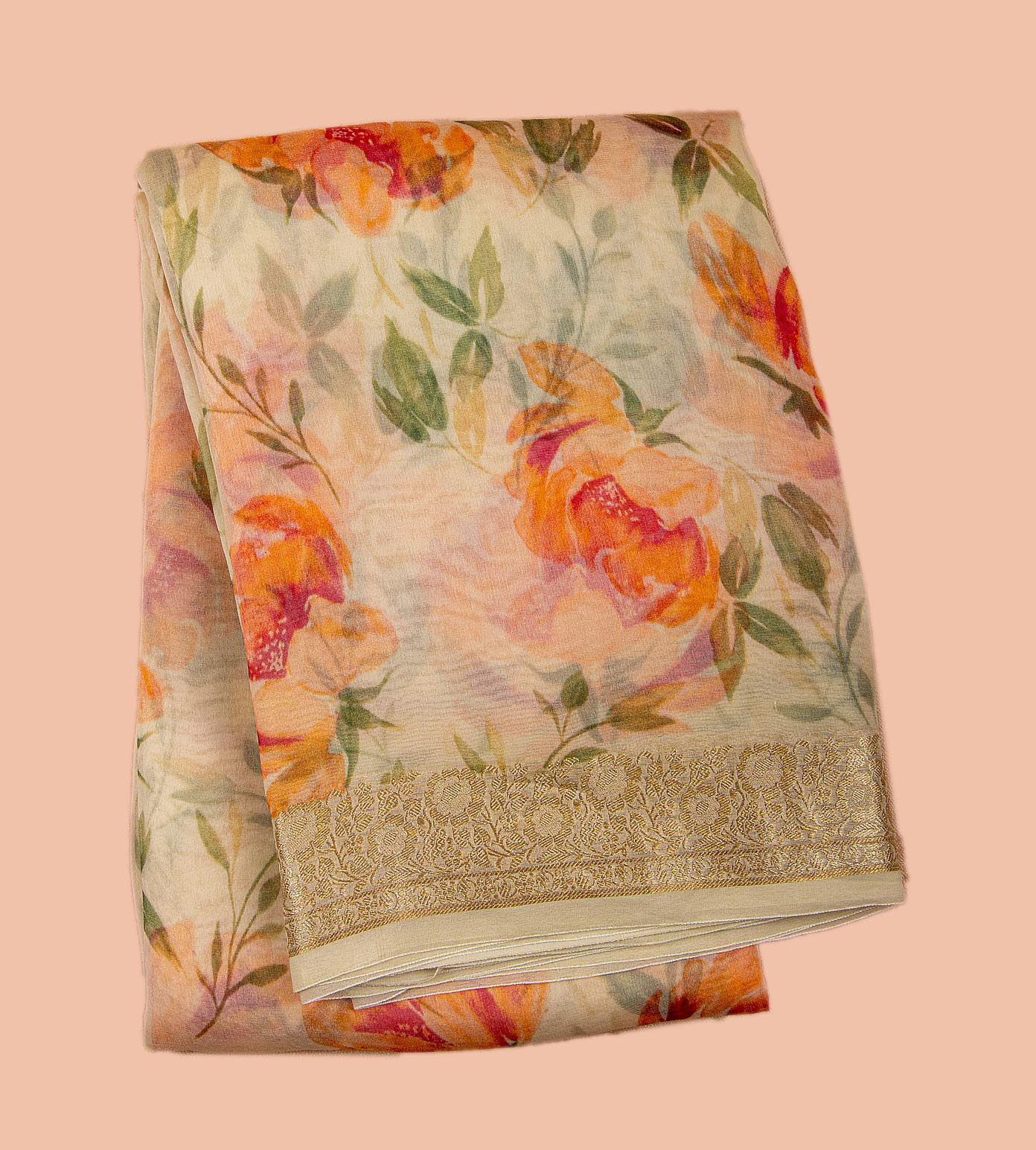 Light Yellow Organza Saree1
