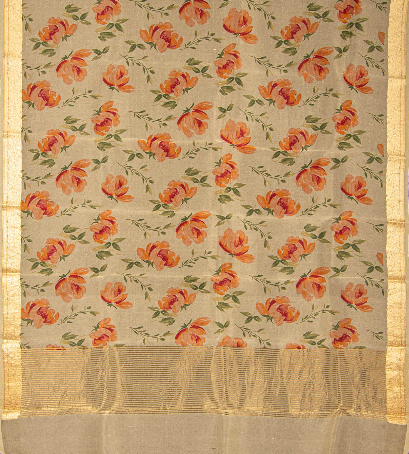 Light Yellow Organza Saree3
