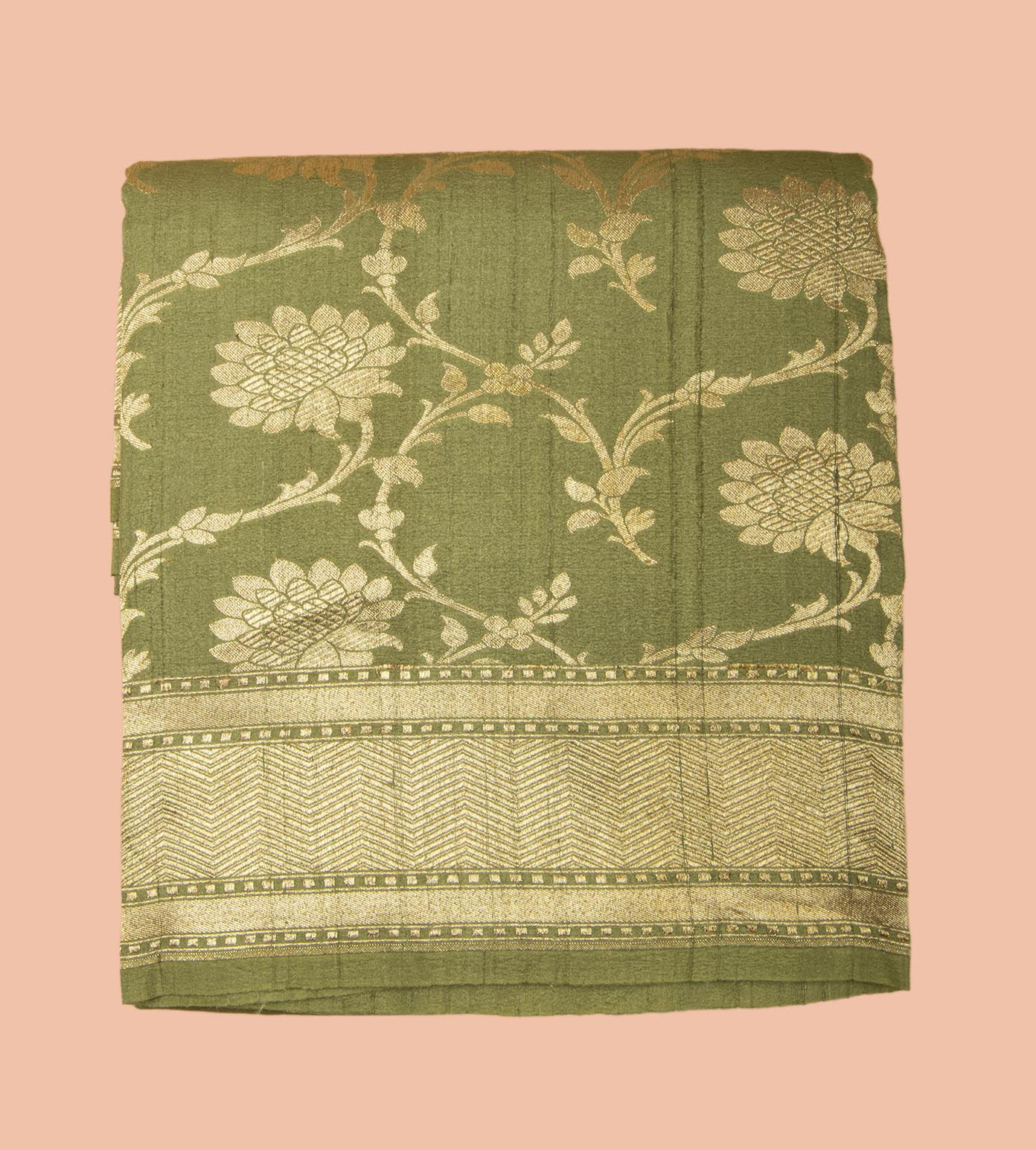 Green Tussar Georgette Saree1