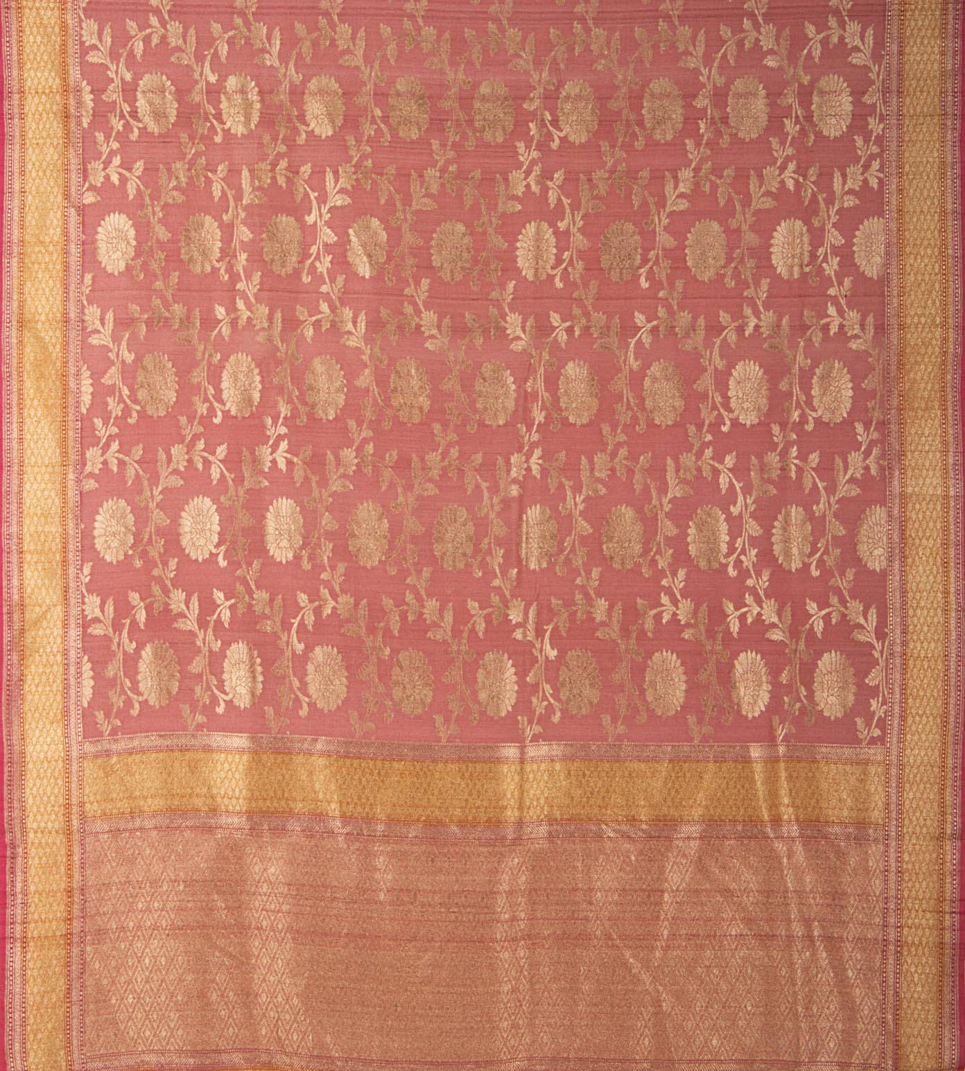 Pink Tussar Georgette Saree3