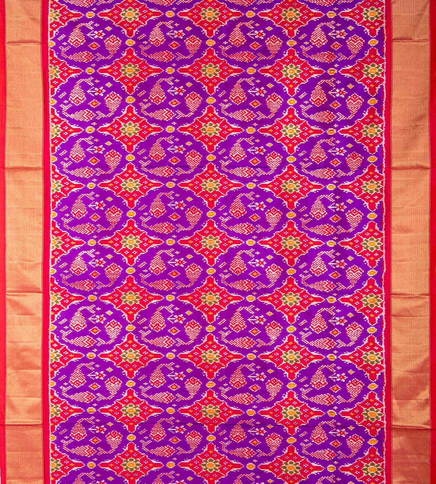 Purple Ikkat Silk Saree2