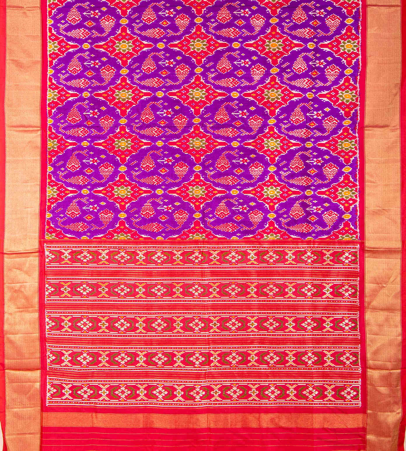 Purple Ikkat Silk Saree3