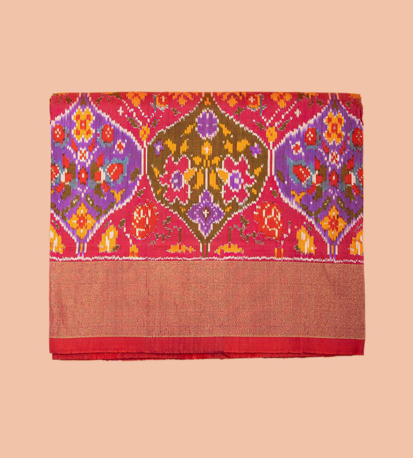 Red Ikkat Silk Saree1