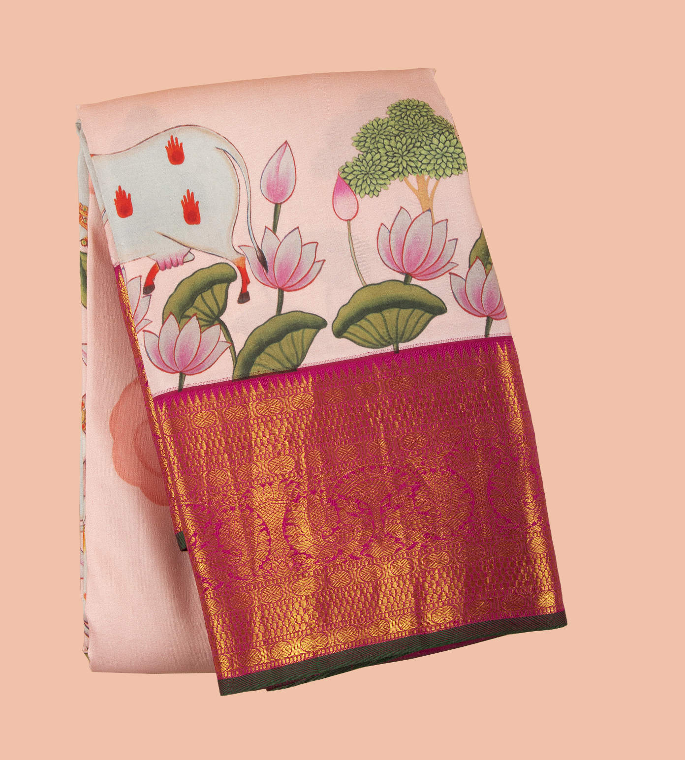 Pink Kanchipuram Silk Saree1