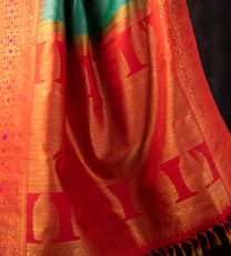 Peacock Blue Kanchipuram Silk Saree2