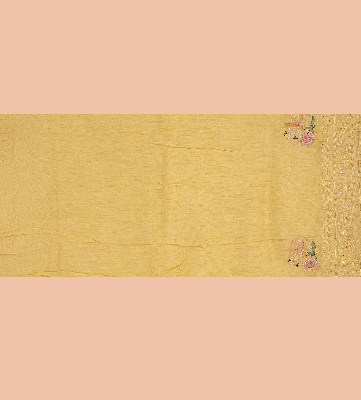 Yellow Organza Embroidery Saree4