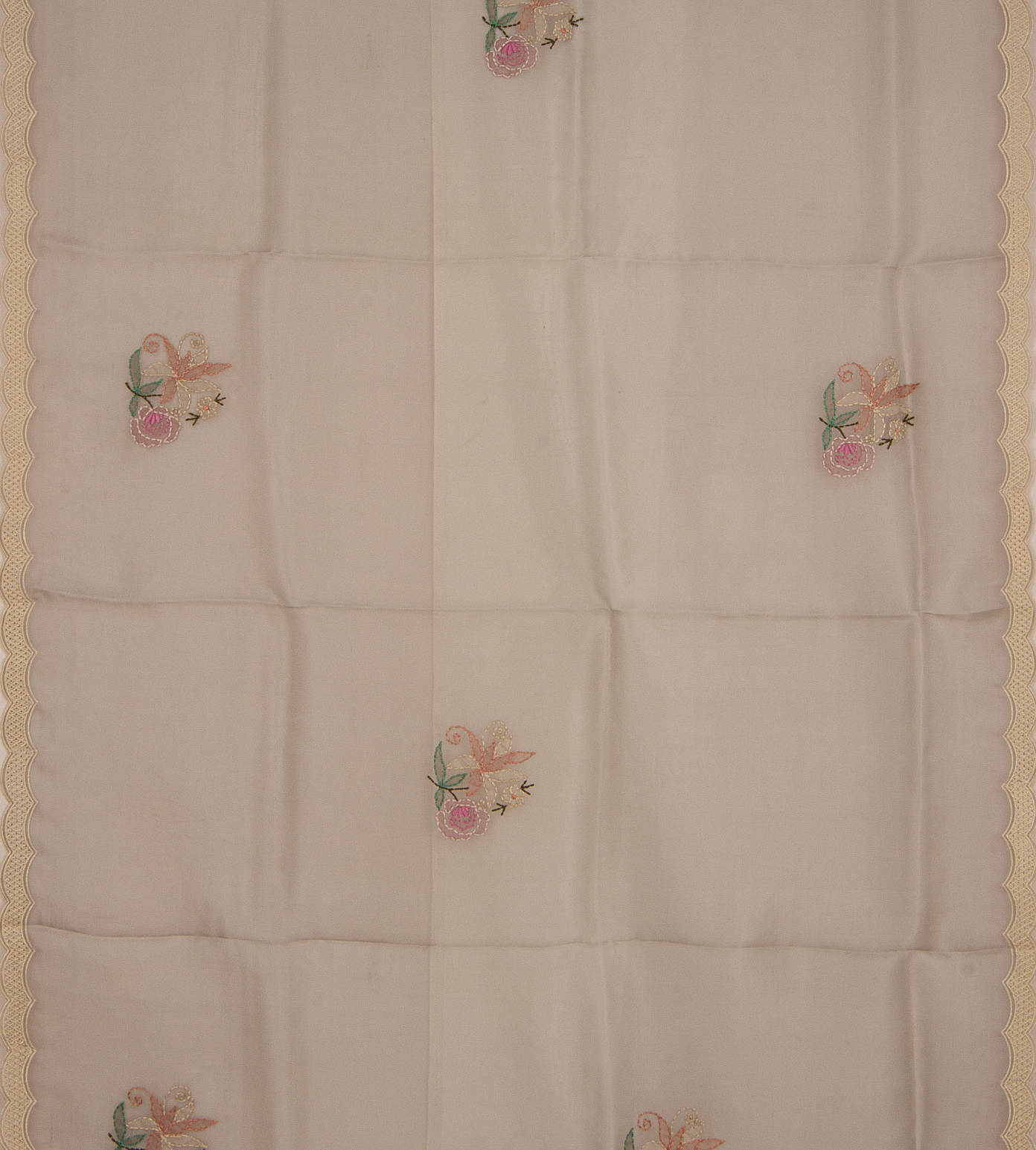 Grey Organza Embroidery Saree2