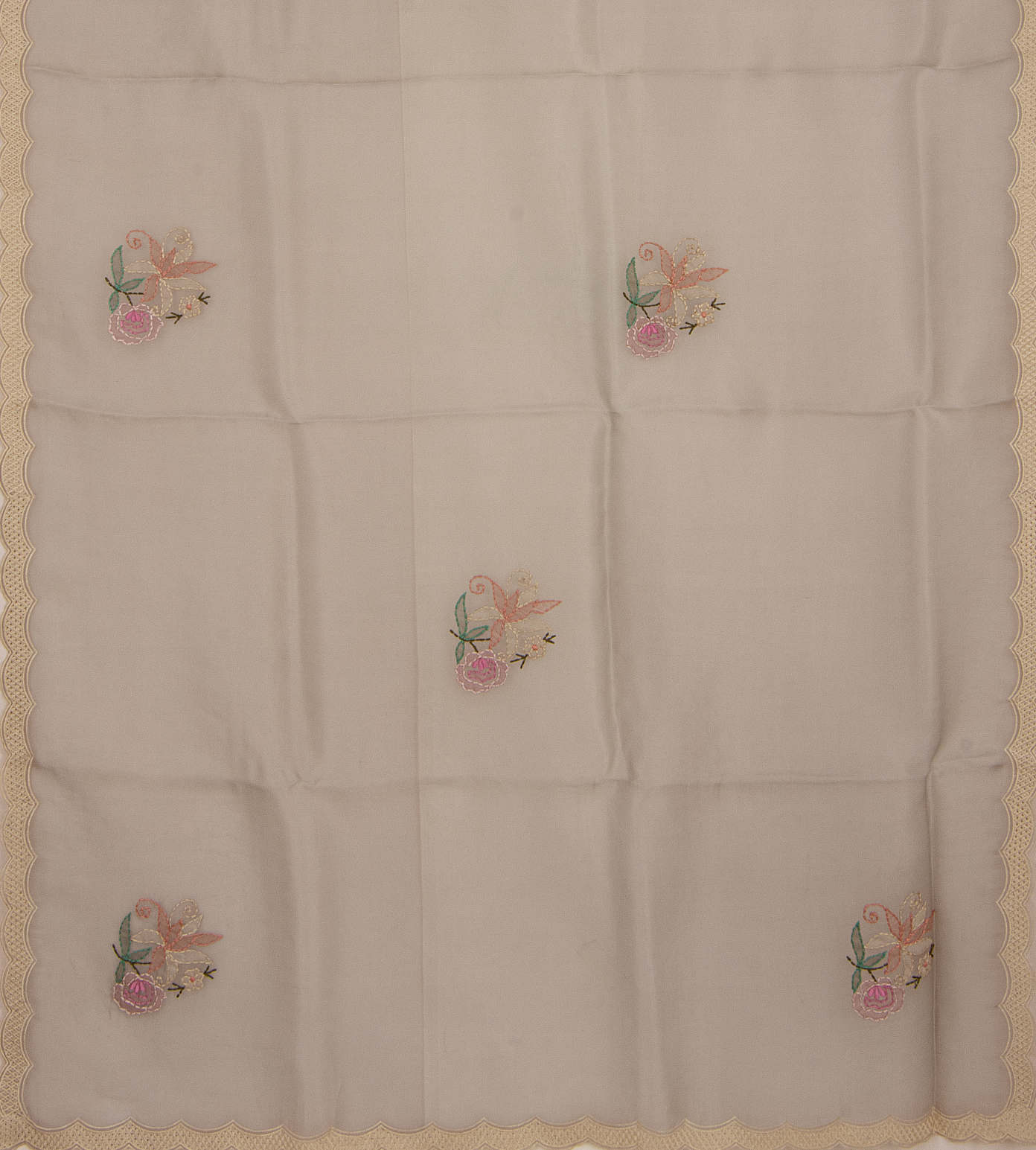 Grey Organza Embroidery Saree3