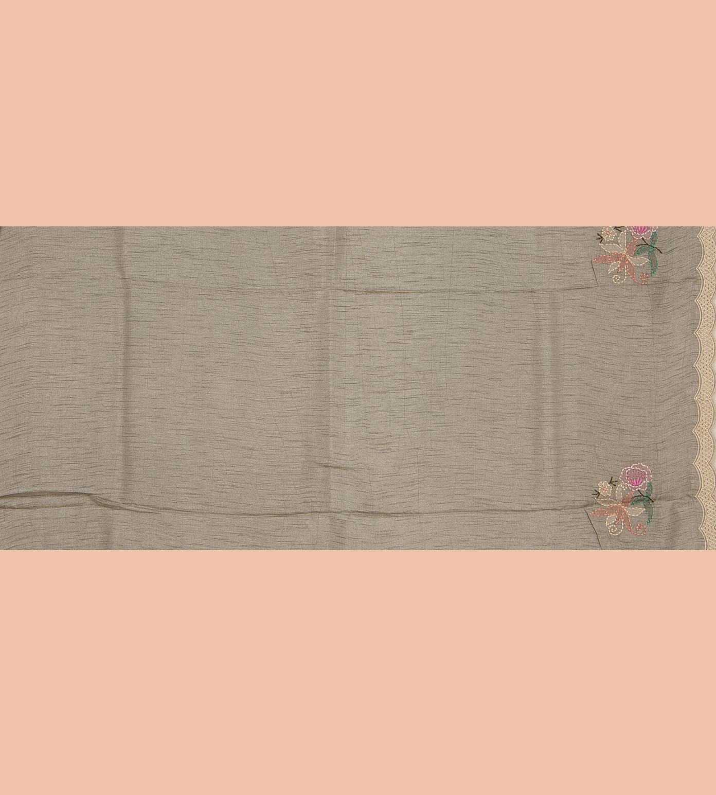 Grey Organza Embroidery Saree4