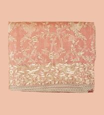 Pink Organza Embroidery Saree1