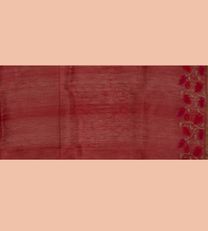 Crimson Red Linen Saree4