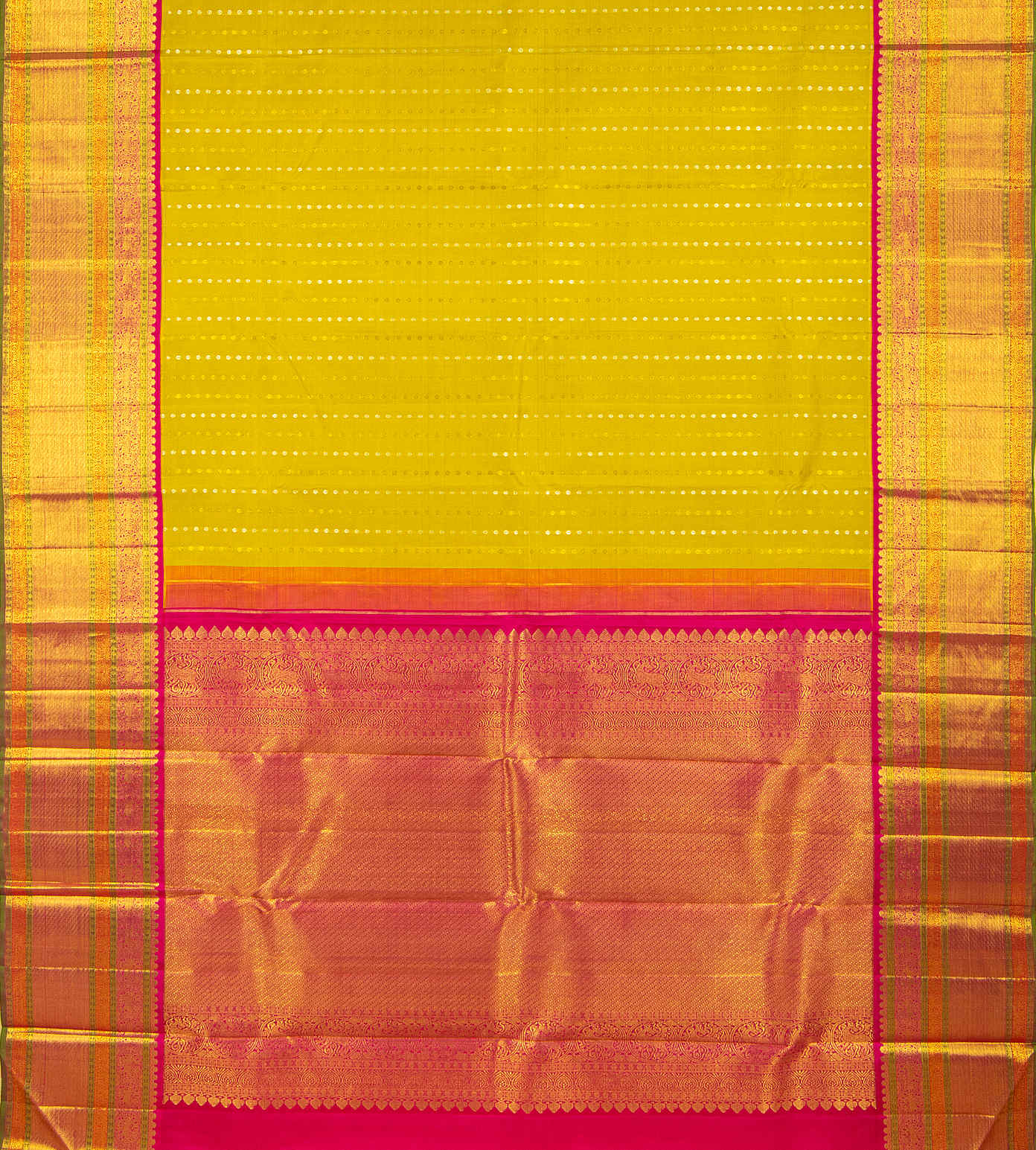 Yellow Kanchipuram Silk Saree