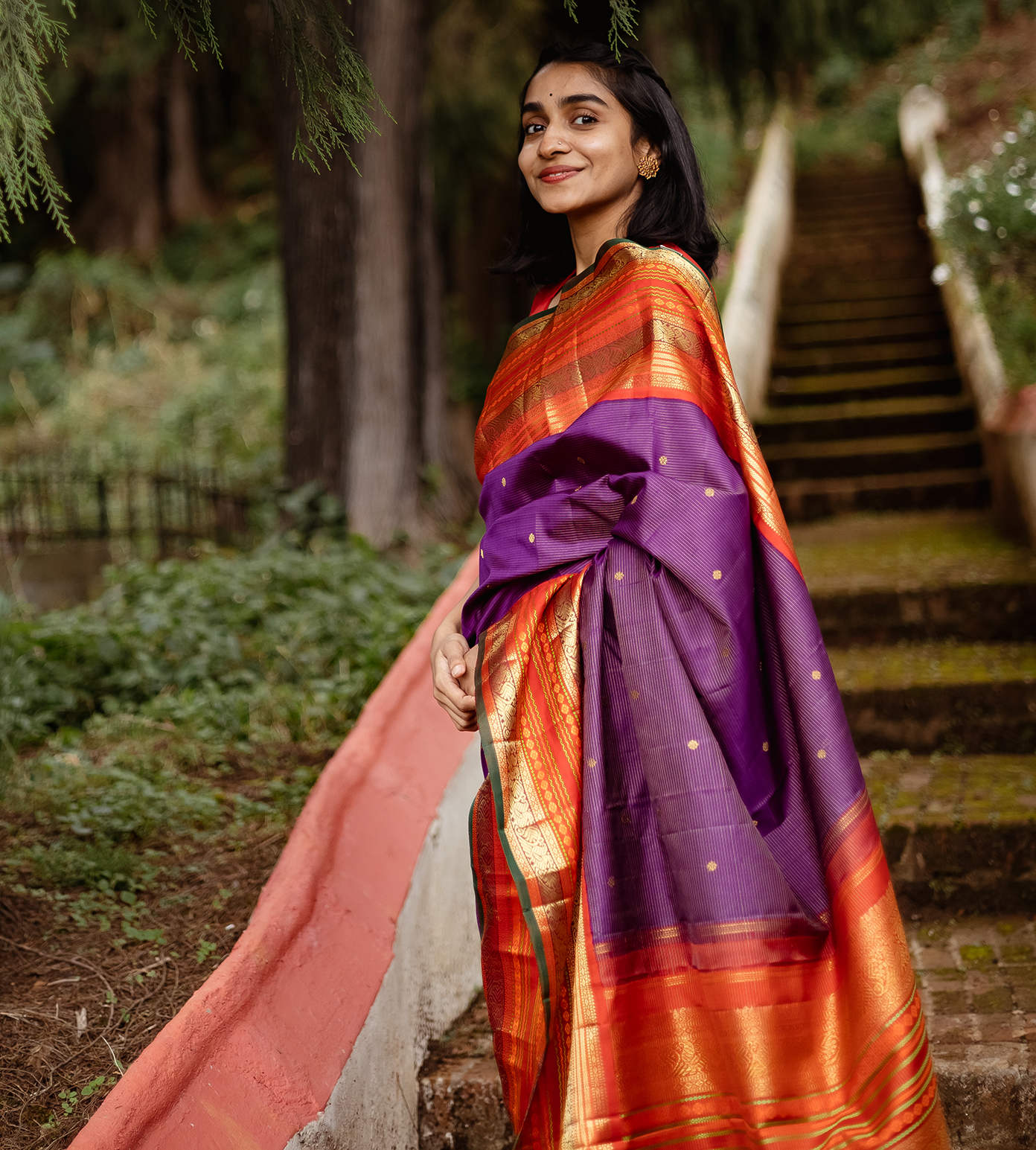 Purple Kanchipuram Silk Saree