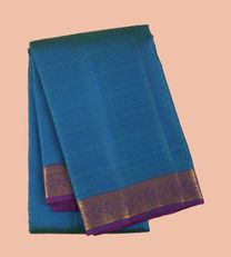 Peacock Blue Soft Silk Saree1