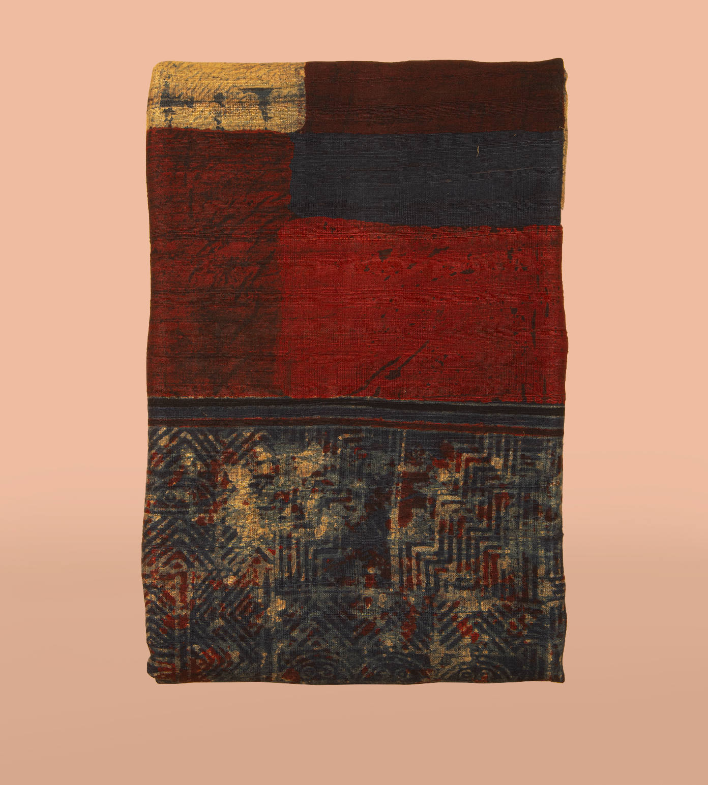 Multicolour Tussar Ajrakh Dupatta1