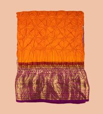 Yellow Bandhani Kanchipuram Silk Saree1