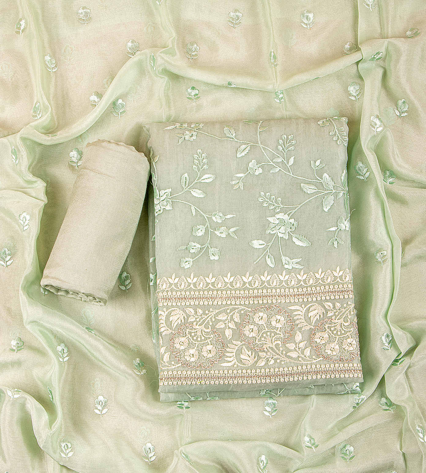 Light Green Organza Salwar1
