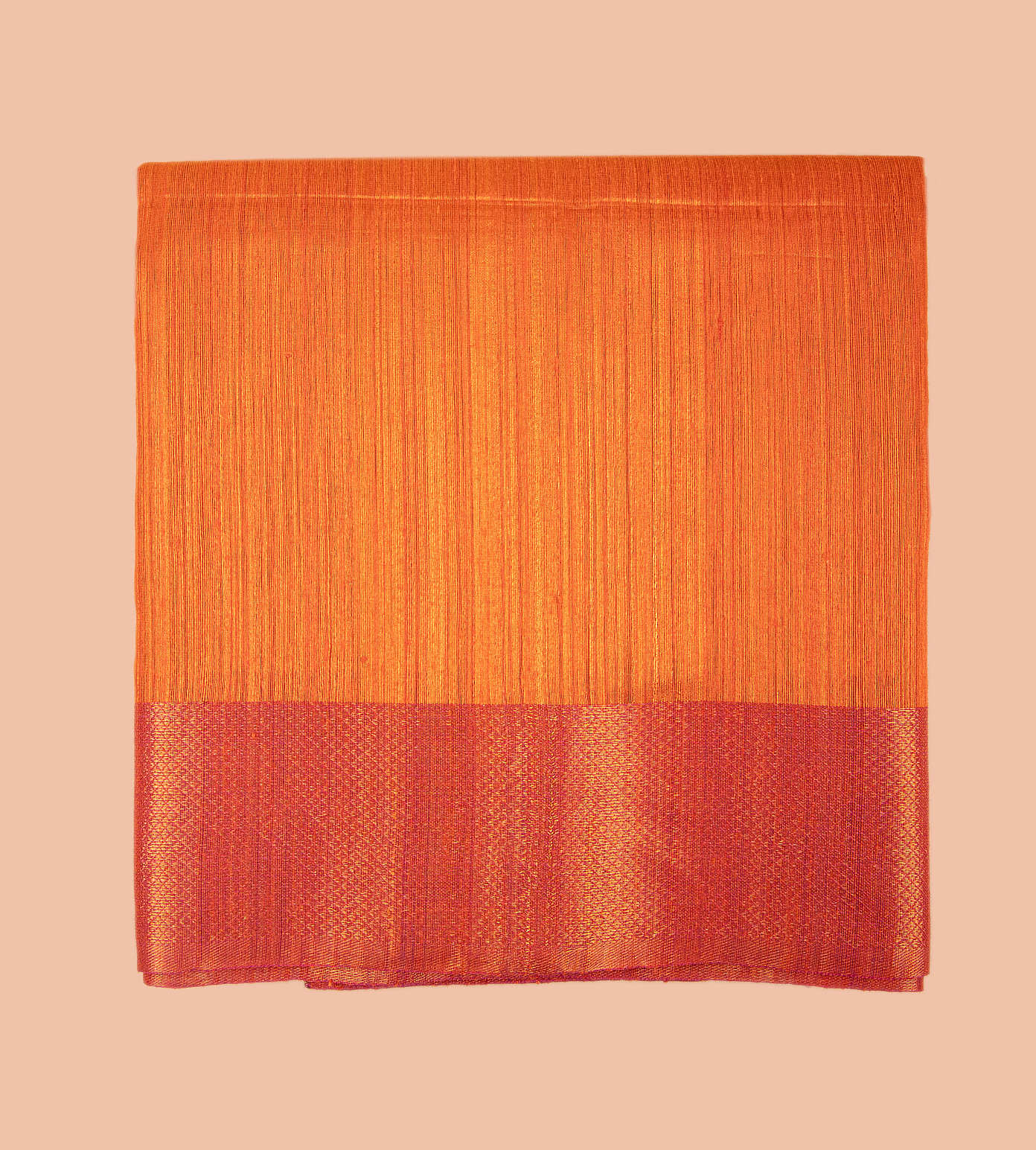 Orange Tussar Saree1