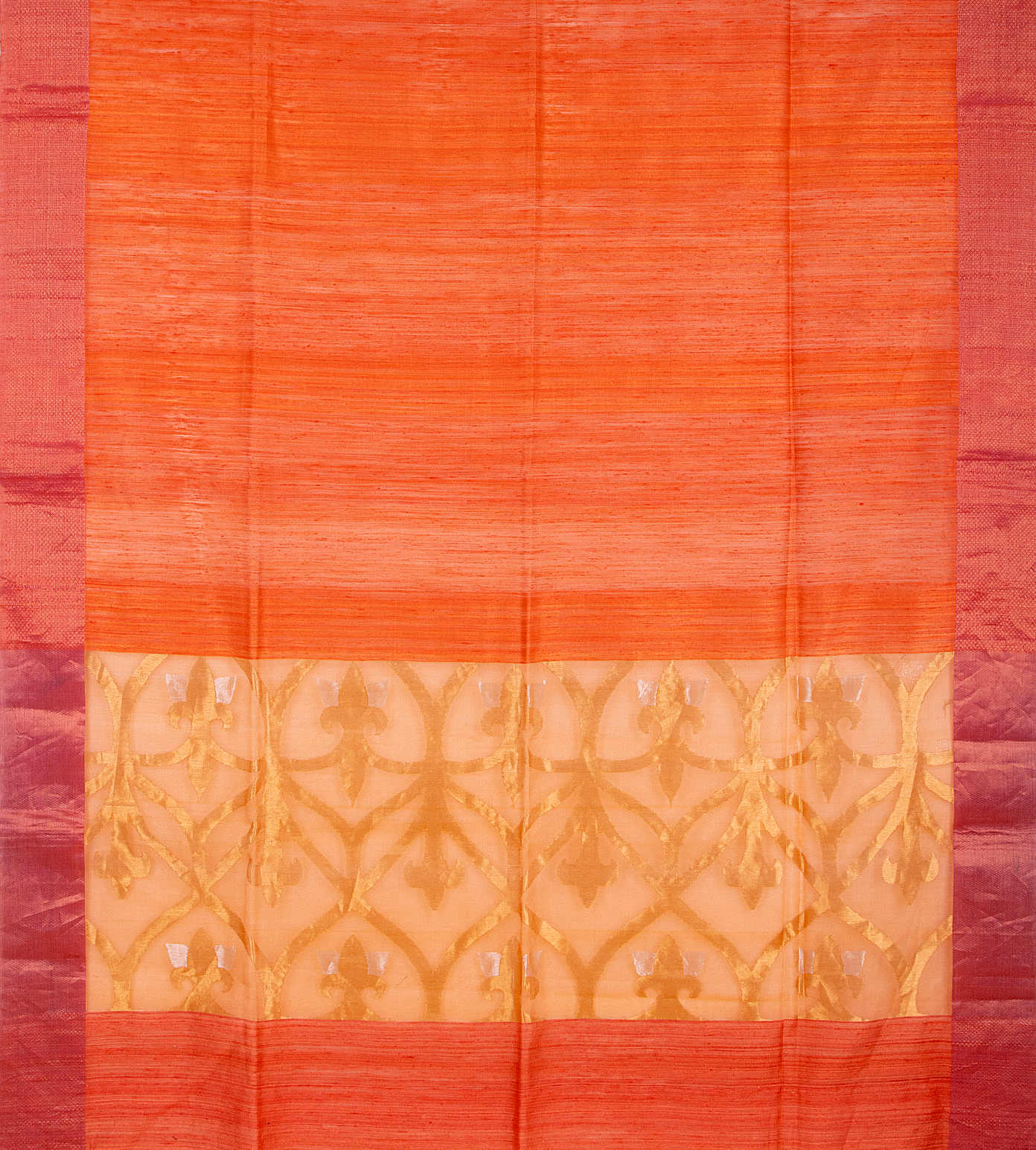 Orange Tussar Saree3