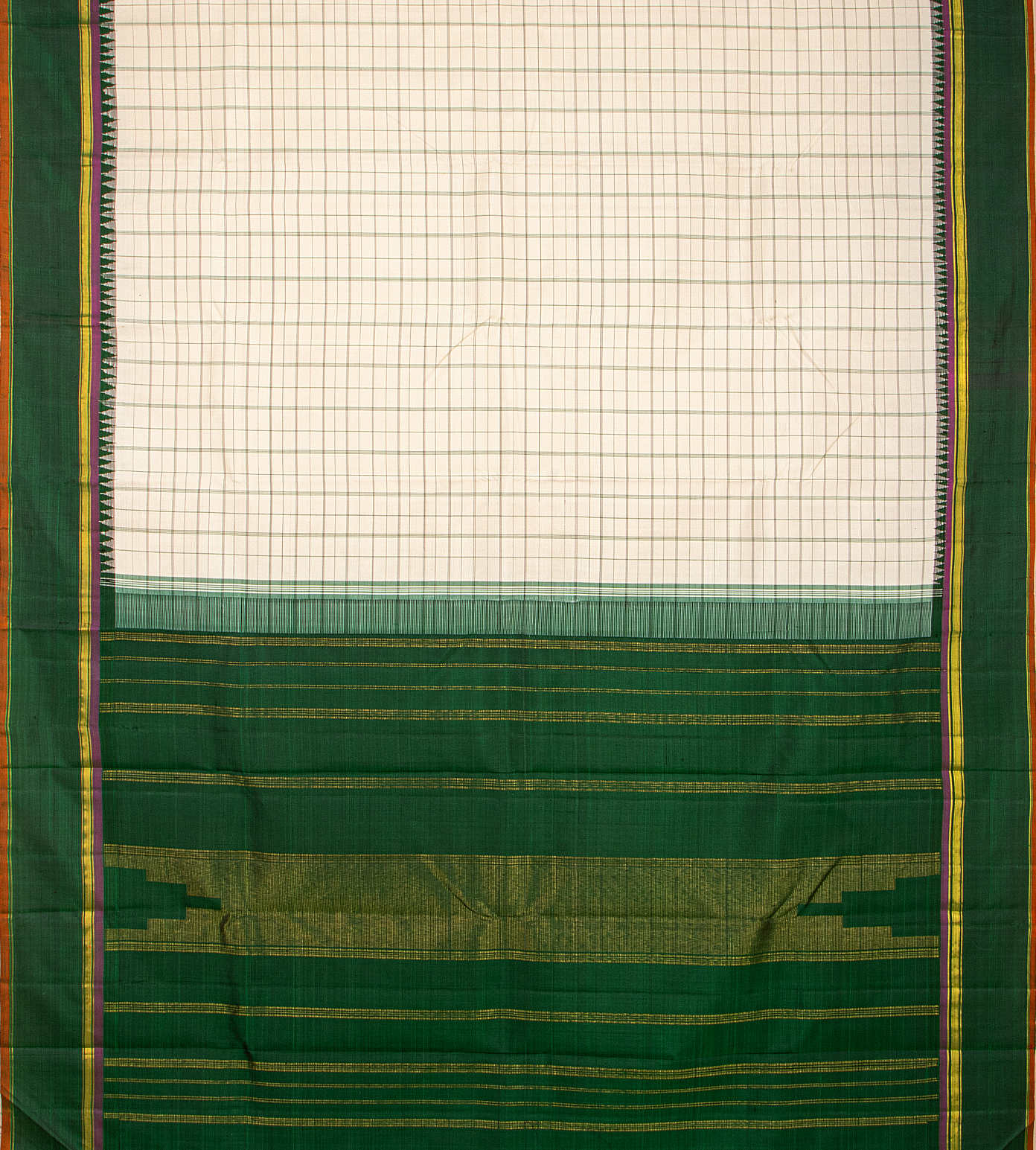 White Kanchipuram Silk Saree