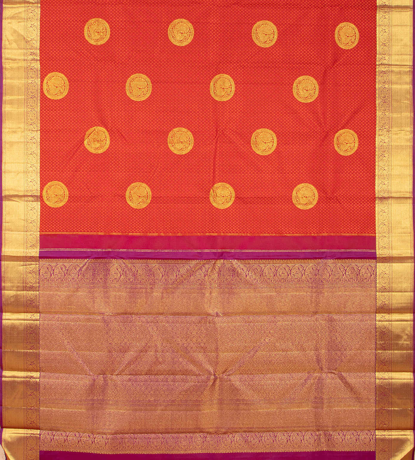 Red Kanchipuram Silk Saree3