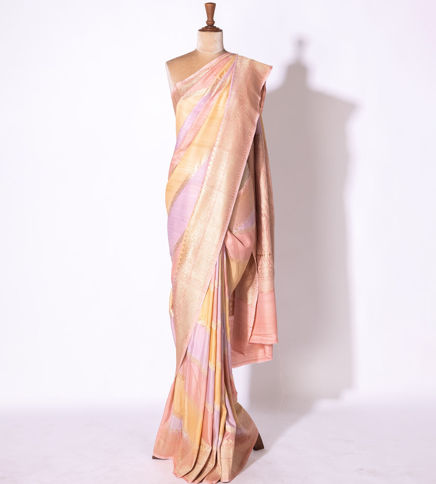 Multi Colour Tussar Georgette Saree1