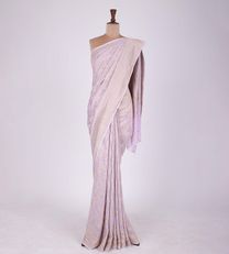 Light Lavender Banaras Georgette Saree1