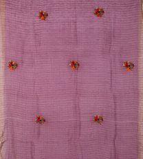 Onion Pink Linen Embroidery Saree2