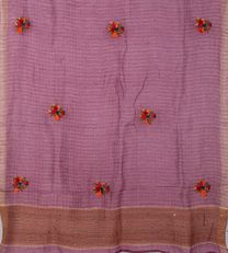 Onion Pink Linen Embroidery Saree3
