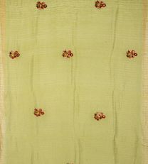 Light Green Linen Embroidery Saree2