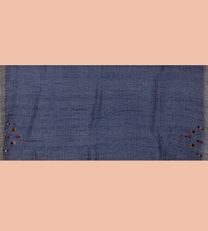 Blue Linen Embroidery Saree4