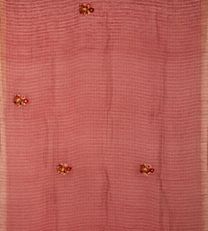 Pink Linen Embroidery Saree2