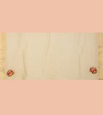 White Linen Embroidery Saree4