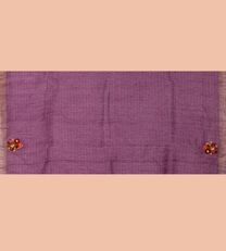 Dark Pink Linen Embroidery Saree4