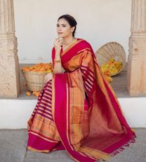 Pinkish Red Kanchipuram Silk Saree4