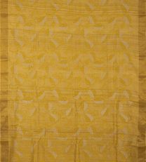 Mastard Yellow Tussar Embroidery Saree2