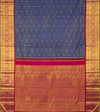 Peacock Blue Kanchipuram Silk Saree3
