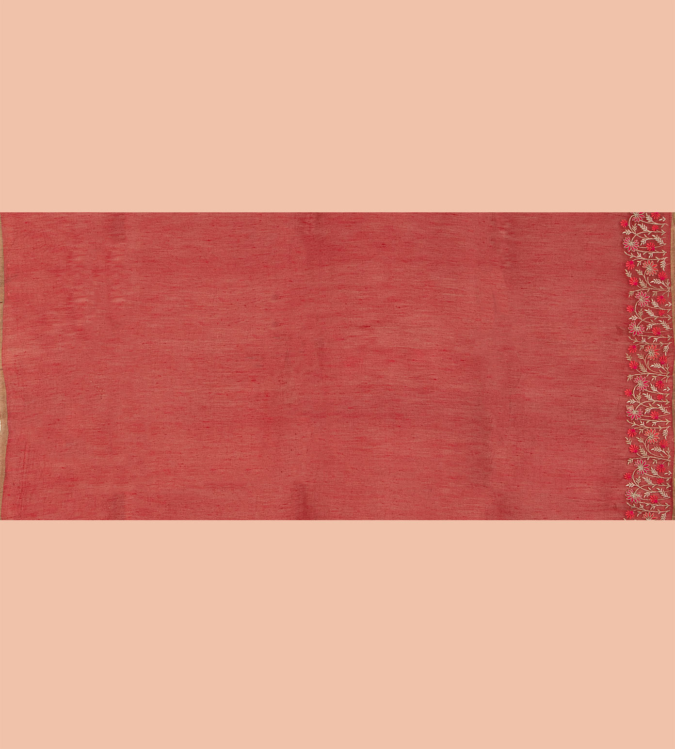 Red Linen Printed Saree4