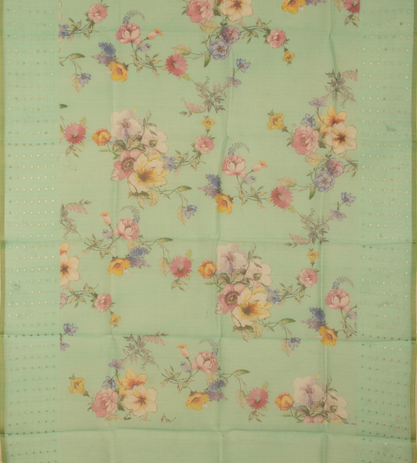 Light Green Organza Printed Saree3