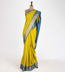 Lime Yellow Kanchipuram Silk Saree1