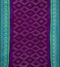Purple Ikkat Bandhani Silk Saree2