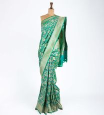 Sea Green Banarasi Silk Saree1