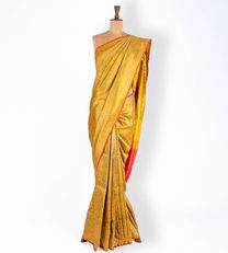 Yellow Banaras Silk Saree1